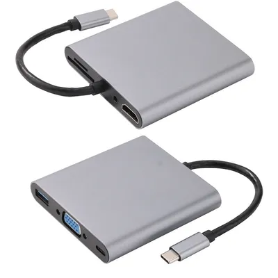 4-in-1 USB C Hub with HDMI® , VGA, USB 3.0, Power Delivery
