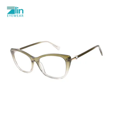 Wenzhou Manufactur Eyeglasses Girls Transparent Acetate Optical Frame