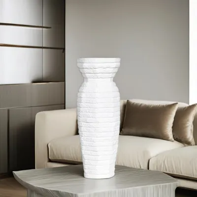 Modern Desktop Ornaments Simple White Decorative Vase Marble Effect Home Decoration Items Resin Vase