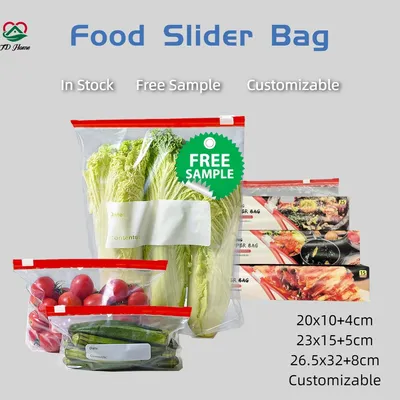 Factory Supply Plastic Food Freezer Storage Slider Bag for Food Freezer Packaging