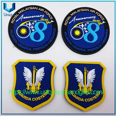 Custom Tactical PVC Patches Rmaf 68th Anniversary & Portugal Guarda Costeira Rubber Hook Loop Badges for Uniform Backpack
