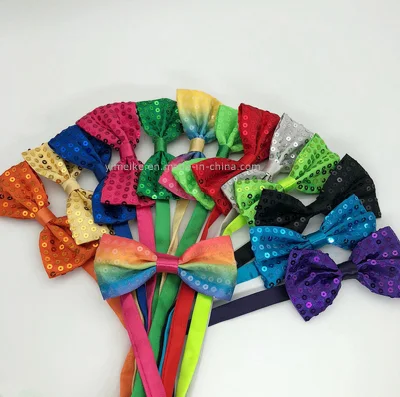 Shiny Sequins Polyester Street Magic Show Kids Bow Tie