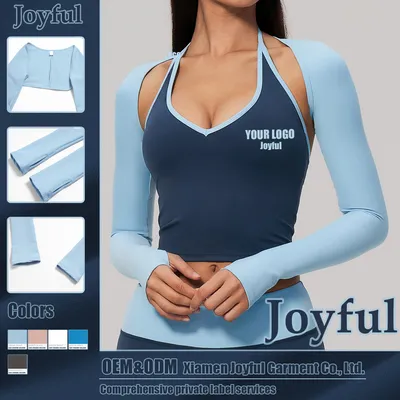 Fitness Clothes Open Front Shrug Bolero Long-Sleeves Women Clothes Crop Yoga Top