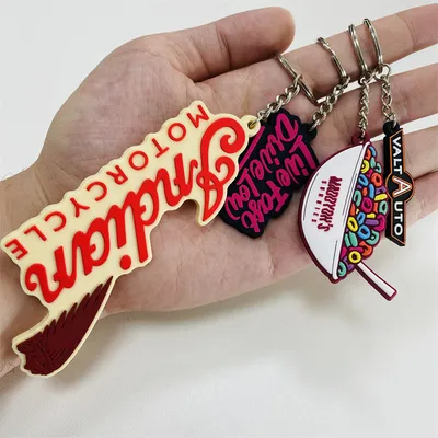 Custom 2D Soft Logo Rubber Silicone Keyring Personalized 3D Customized PVC Keychain
