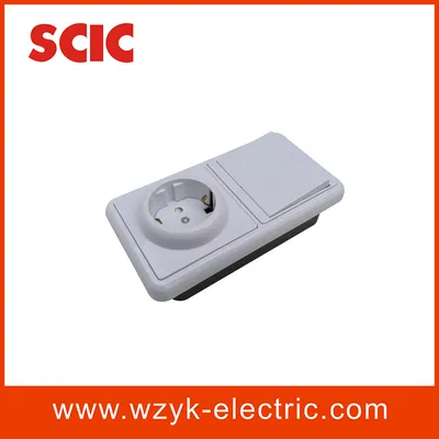 (YK1902) 2 Gang Switch with Earthing Socket 16A 250V