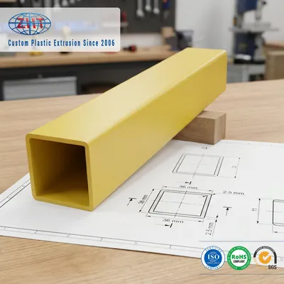 Yellow Matt 36X36X2.5mm Extruded PVC Square Tube for Safety Warning Fence