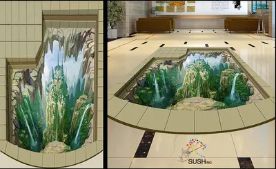 2016 Mountain Falls 3D Floor Sticker