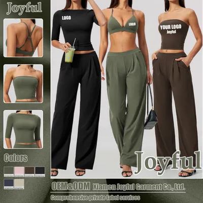 Activewear Top+Baggy Pants Gym Sports Suits Women Fitness Gym Sport Clothing Manufacture