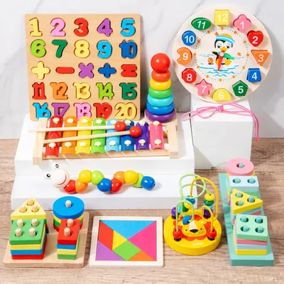 Montessori Wooden Xylophone & Puzzle Board Set - 11-in-1 Educational Toy for Toddlers, Early Learning Sensory Development, Non-Toxic Baby Gift