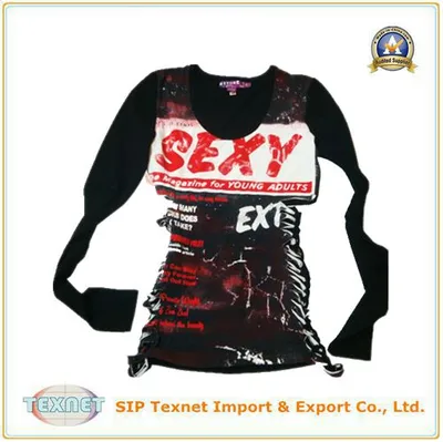 Lady's Long Sleeve Print Shirt