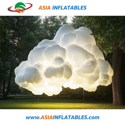 Custom Shape Inflatable Cloud Balloon Decoration Inflatable White Cloud with LED Light