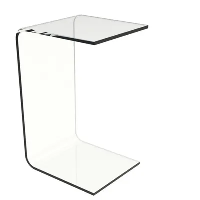Modern C Style Clear Vertical Acrylic Side Table for Living Room Bedroom
