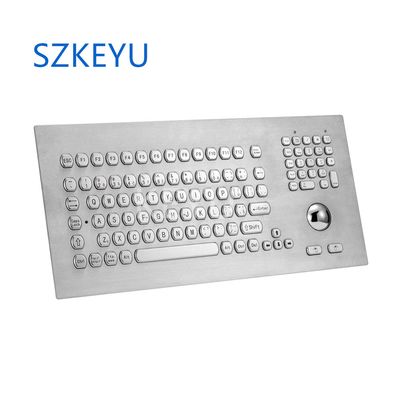 USB Interface Stainless Steel Keyboard with Metal Track Ball Ky-PC-M385
