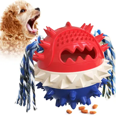 Zmaker Dogs Toothbrush Chew Cleaning Toy Food Leakage Ball Toy