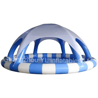 Inflatable Water Pool Multicolor Pool Dome with Tent Cover Sunshine Tent