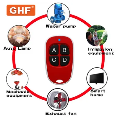 Multicolor 4-Button RF Wireless 433MHz LED Remote Control Customizable Garage Door Lock Gate Barrier Metal Home Use 50m Ask