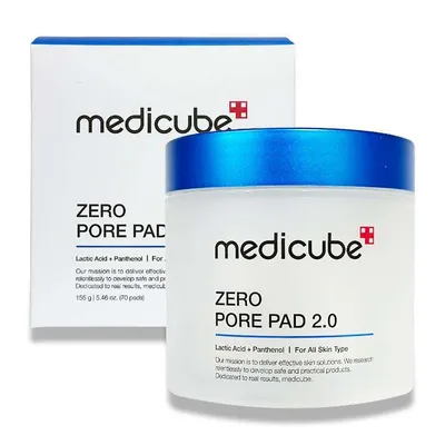 Medicube Zero Pore Pads 2.0 Contains Lactic Acid and Panthenol Moisturizing and Soothing Toner Pads, Suitable for All Skin
