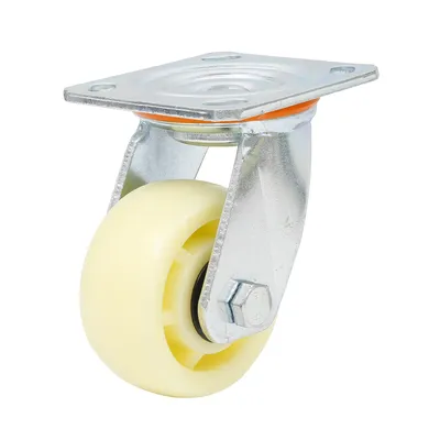 4-Inch Heavy-Duty White PP Swivel with Dust Ring Caster Wheel Barrow Tyres Without Brake