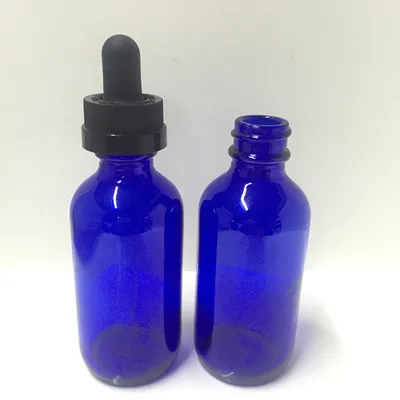 60ml Blue Boston Glass Bottle with Child Safety Dropper