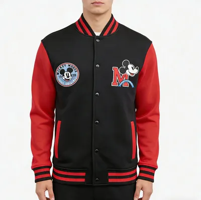 Soft Fleece Relaxed Fit Custom Zip up Casual Mens Contrast Fleece Bomber Jacket