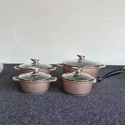 Kitchen Cookware Set Aluminum Delicacy Factory Casserole Fry Sauce Pan Cooking Pot
