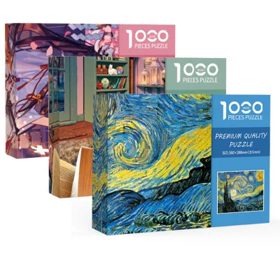High Quality 1000 Pieces White Cardboard Jigsaw Puzzle