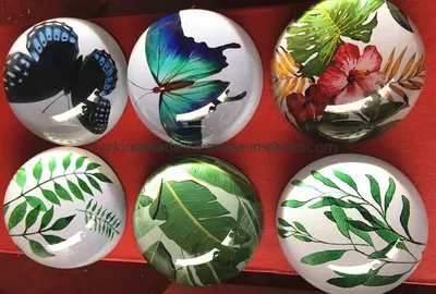 Customized Design Colourful Glass Ball Paperweight, Crystal Desktop Decoration
