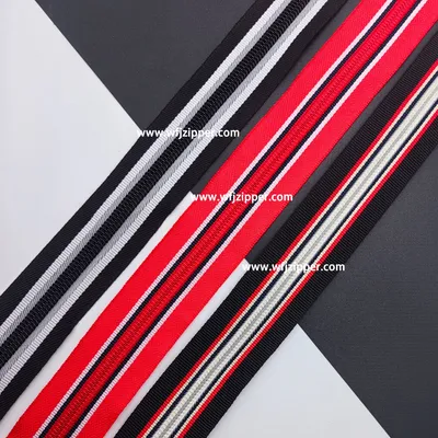 Wholesale Colored Stripes Nylon Zipper High Quality Zipper Slider for Handbags Backpacks Clothing and Luggage