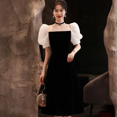French 2023 New Champagne Sweet Wind Coming-of Banquet Light Party Evening Dress