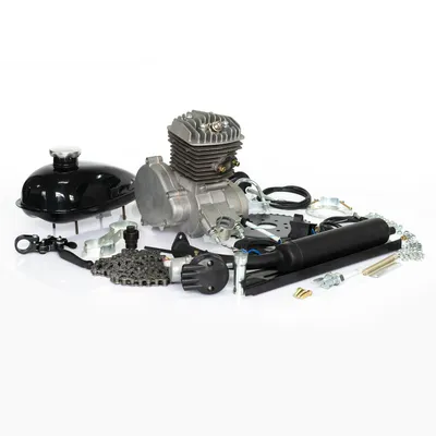 Silver 80cc Engine Motor Kit 2 Stroke Gasoline Engine Kit Set Single Cylinder for Motorized Bicycle Bike Motorcycle