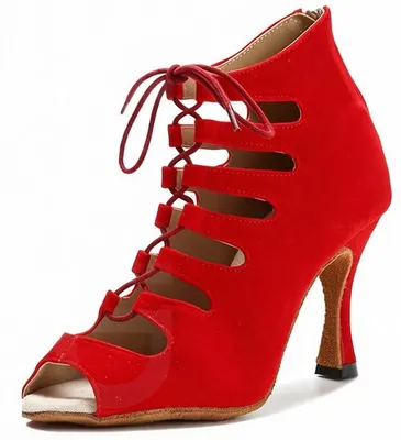 Fa-005 New Black Lace up Latin Dance Women's Shoes High Heels Soft Soled Dance Shoes