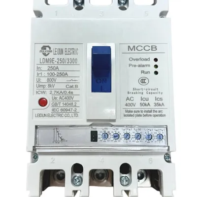 Electric Trip Electronic Molded Case Circuit Breaker 125A-250A Adjustability Fine-Tuning Adjustable Trip