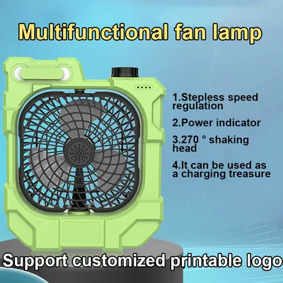 Rechargeable Fan with LED Light for Indoor and Outdoor Use