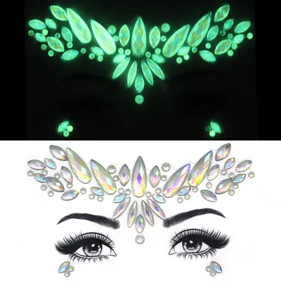 2020 Bling Glitter Eye Skin Sticker Face Sticjers Crystal Diamond Chest Stickers (E05)