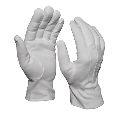 Formal Tuxedo Etiquette Waiter Three Stripes White Cotton Ceremony Gloves