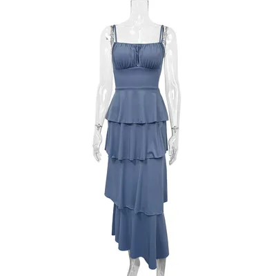 OEM/ODM Sexy Sling Waist-Cinching Layered Skirt Women Dress