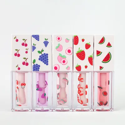 Wholesale Vegan Fruit-Flavored Vitamin E Moisturizing Nourishing Lip Plumping Oil Strawberry Oil Lipgloss