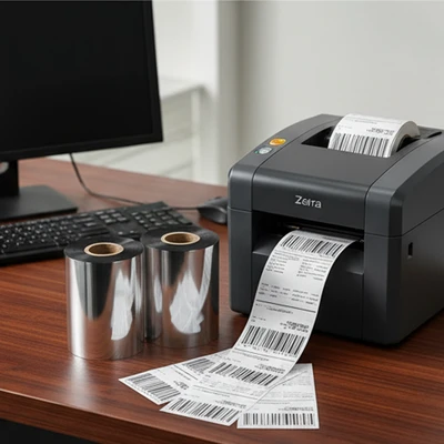 110mmx600m Durable Black Resin Barcode Ribbon with Scratch and Solvent Resistance