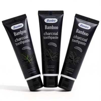 Refreshing Mint Flavor Charcoal Teeth Whitening Toothpaste Custom Bottle