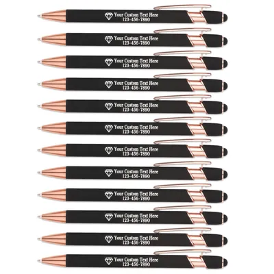 Custom Pens with Name or Logo Black Ink Custom Ballpoint Pen with Free Engraving Customized Gift for Women Men Office Business