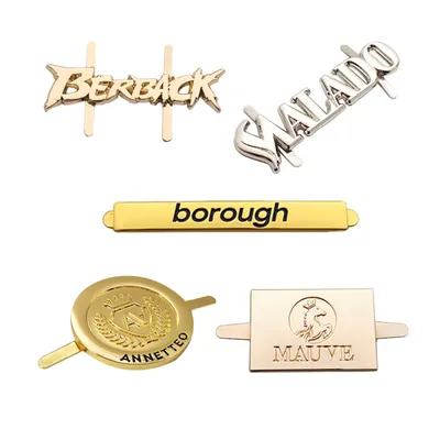 Design Brand Logo Custom Metal Name Label Tag for Handbag Purse Bag