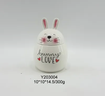 Ceramic Animal Hunny Love White Rabbit Box