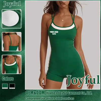 Color-Blocking Sportswear One Piece Women S Yoga Sexy Shorts Sports Gym Jumpsuit