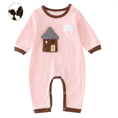 House Application Three-Dimensional Embroidery Newborn Baby Romper