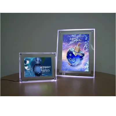 Table Stand LED Photo Frame Menu Light Box Advertising Sign with Batteries