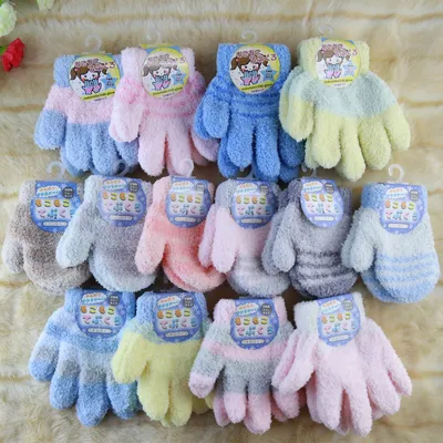 Candy Colored Children′ S Gloves Half Velvet Gloves for Children Aged 5-12 Years to Keep Warm in Winter