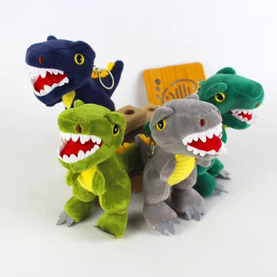 Children's Key Chain Toy 4 Colors Dinosaur Doll Pendant Plush Toys