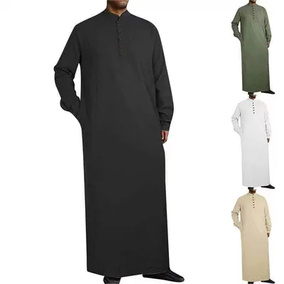 Dubai Abaya Muslim 100% Polyeater &Tr Abaya High Quality Tr Men Thobe