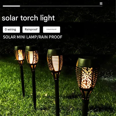 Flame Light Solar Landscape Lights Smart LED Flawn Lights