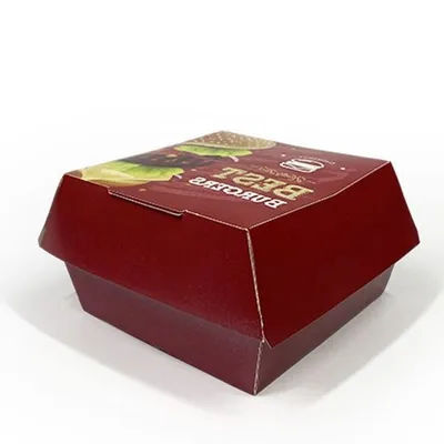 White Drink Restaurant Foldable Color Craft Square Black Recyclable Customized Snack Burger Box